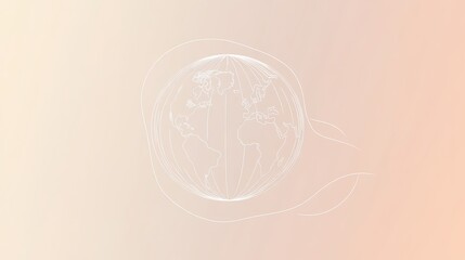 Fototapete - A clean outline of a globe captures the concept of international travel, symbolizing global connection and exploration. Generative AI