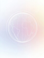 Fototapete - The design features a clean, simple outline of a globe, symbolizing the essence of international travel and exploration. Generative AI