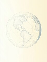 Fototapete - This clean outline of a globe symbolizes the essence of international travel and interconnectedness of cultures worldwide. Generative AI