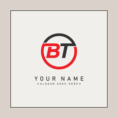 Poster - Creative Logo for Initials BT in Monogram Style - Vector Template for Initial Letter B and T