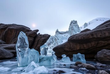 Temporal Art with Ice Incorporate ice structures in a rephotogra