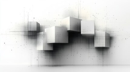 Aufkleber - A series of floating geometric shapes creates a stunning abstract design. The interplay of light, shadow, and lines forms a modern artistic composition.