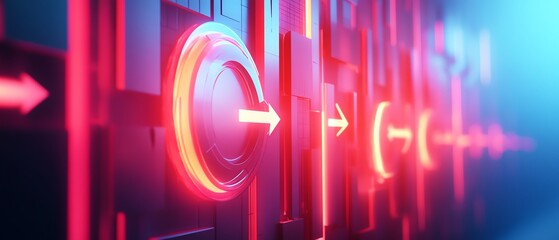 Aufkleber - 3D rendering of a target concept for 2025, featuring arrows and business goal symbols, contemporary design, clean visuals, engaging composition