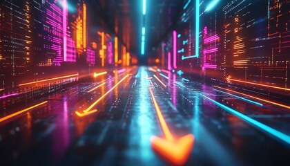 Aufkleber - Arrows and symbols depicting business goals for 2025 in a conceptual design, 3D rendering, vibrant colors, modern aesthetics, dynamic elements