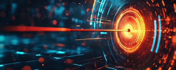 Poster - Conceptual design for 2025 target featuring arrows and symbols representing business goals, 3D rendering, modern aesthetics, vibrant colors, dynamic composition