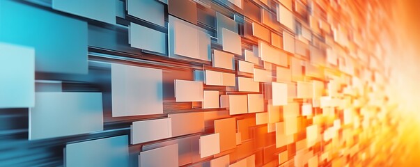 Leinwandbilder - Virtual files represented in a digital document management system, 3D rendering, sleek and modern aesthetics, efficient organizational design
