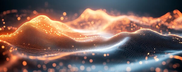Poster - 3D rendering of abstract data analytics visualization against a light backdrop, contemporary aesthetics, sleek design, highimpact visuals