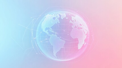 Fototapete - An outline of a globe highlights the concept of international travel, showcasing the connection between different regions around the world. Generative AI