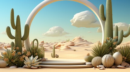 Wall Mural - cactus in the desert HD 8K wallpaper Stock Photographic Image  