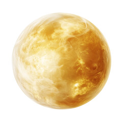 venus soft yellow planet with thick clouds swirling around it isolated on transparent background