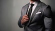 © Z-Design - Close-up view of a fashion model, dressed in classy gray suit