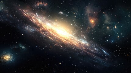 Wall Mural - beautiful view of the galaxy in 3d cartoon rendering