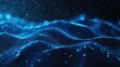 © VRVisionary - Abstract background featuring luminous particles a digital wave and sparkling blue elements Elegant blue floating particles illuminated by light 3D rendering