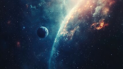 Wall Mural - An enchanting illustration capturing the mysterious essence of deep space