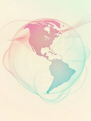 Leinwandbilder - The outline of a globe conveys the concept of international travel, emphasizing global connections and explorations. Generative AI