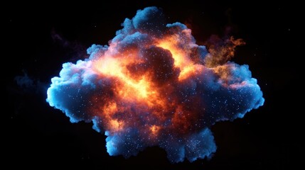 Wall Mural - cartoon rendering in 3d of a nebula