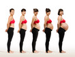 © svetazi - A woman at different stages of pregnancy.