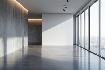 Wall Mural - Modern gallery with blank wall