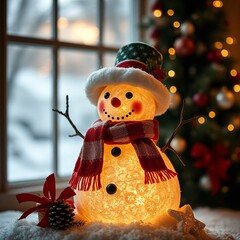 snowman on christmas tree