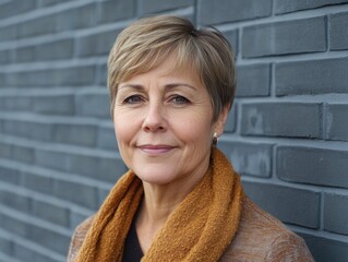 Poster - Mature Woman Posing for Professional Portrait