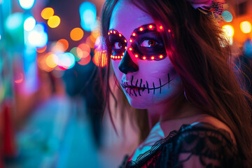 Wall Mural - ai generated picture of a mysterious character on halloween party celebration
