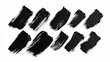 © The Illustraitor - Strokes of black paint, brush, roller, spatula. Collection of brushes Smears of paint on a white background for your design