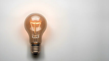 Glowing bulb. A conceptual image showcasing a light bulb as a metaphor for an innovative breakthrough and smart idea, symbolizing genius marketing strategy planning and creative thinking in business