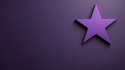 Wall Mural - a vibrant purple star against a textured dark background, perfect for design projects, digital art, 