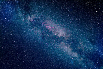 Wall Mural - starry sky. night scape with beautiful starry sky