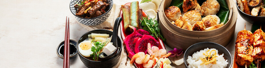 Wall Mural - Various of asian meals. Asian food concept.