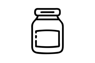 Sticker - jar icon outline vector art