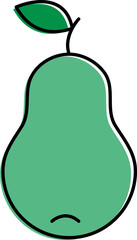 Canvas Print - Flat Style Pear Icon in Green Color.