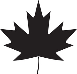 Poster - Isolated Maple Leaf Icon in Black Color.