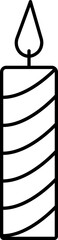 Wall Mural - Isolated Burning Candle Icon in Line Art.