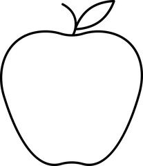 Canvas Print - Flat Style Apple Icon in Black Outline.