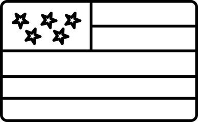 Wall Mural - Black Line Art American Flag Icon.