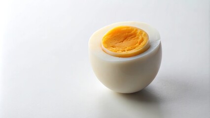 boiled egg on white background