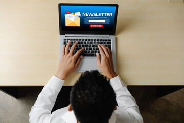 newsletter signup page on computer for customer to subscribe snugly newsletter update information to subscriber