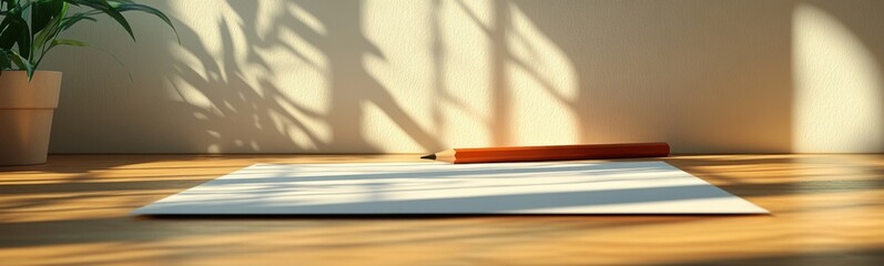 Plant that is sitting on a table next to a paper