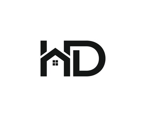 HD letter logo for home and construction companies.eps