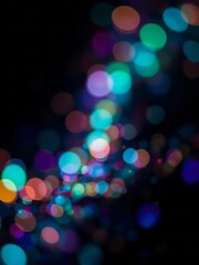 Multicolor lights bokeh particles on dark background glitter dust particle Ultra realistic 