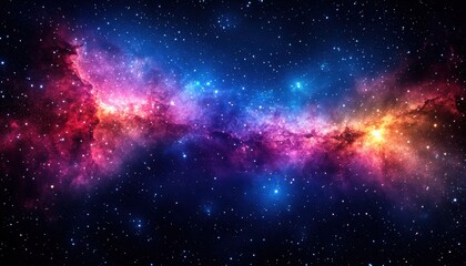 Wall Mural - Vibrant cosmic nebula filled with stars and interstellar gas in deep space
