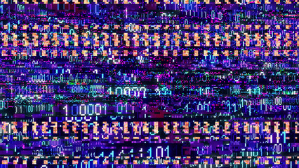 Perspective wall of binary code digital pattern background