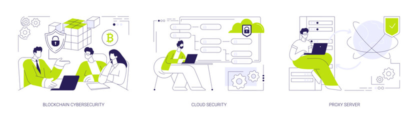 Wall Mural - data safety abstract concept vector illustrations.