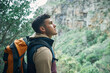 © peopleimages.com - Nature, hiking and man with fitness, mountains and wellness with exercise, recreation and activity. Person, hobby and hiker with tourism, adventure and journey with healthy guy, travel or environment