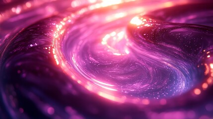Poster - Colorful lights swirl in captivating patterns, creating a mesmerizing display of purple and pink hues reminiscent of a cosmic phenomenon. The vibrant colors flow gracefully, captivating the viewer.