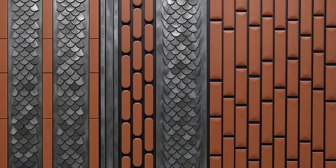 Sticker - Brick, Scaled, and Oval Tile Patterns