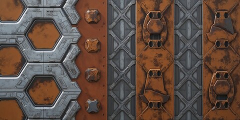 Canvas Print - Rusty Metal Panel Textures