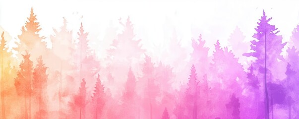 Wall Mural - Watercolor Abstract Forest Background.