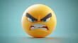 © A4719 - Angry 3D Emoji Illustration with Frown  Blue Eyes  and Teeth